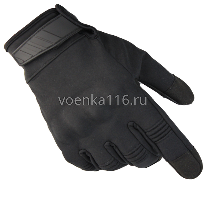 Тактические перчатки чёрные (утеплённые)